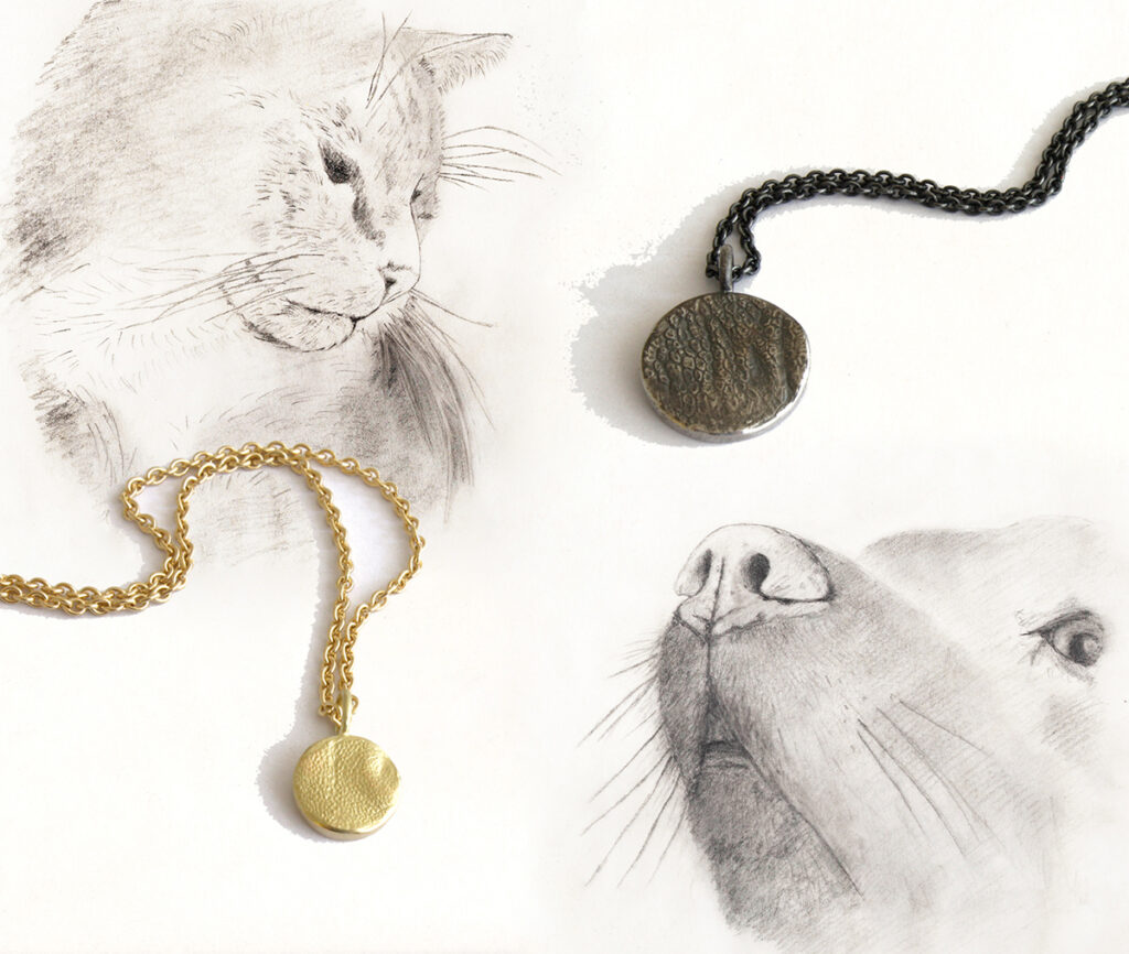 Abdruck Nase Hund Katze und Co. Schmuck, Schmuck Andenken Hund/Katze, Silber oder Gold, Nasenküsschen. Sonderanfertigungen. Schmuckwerkstatt Vinir